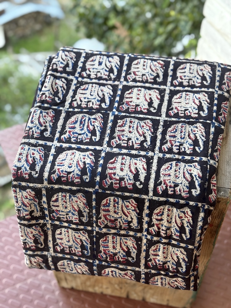 Handblocked cotton fabric