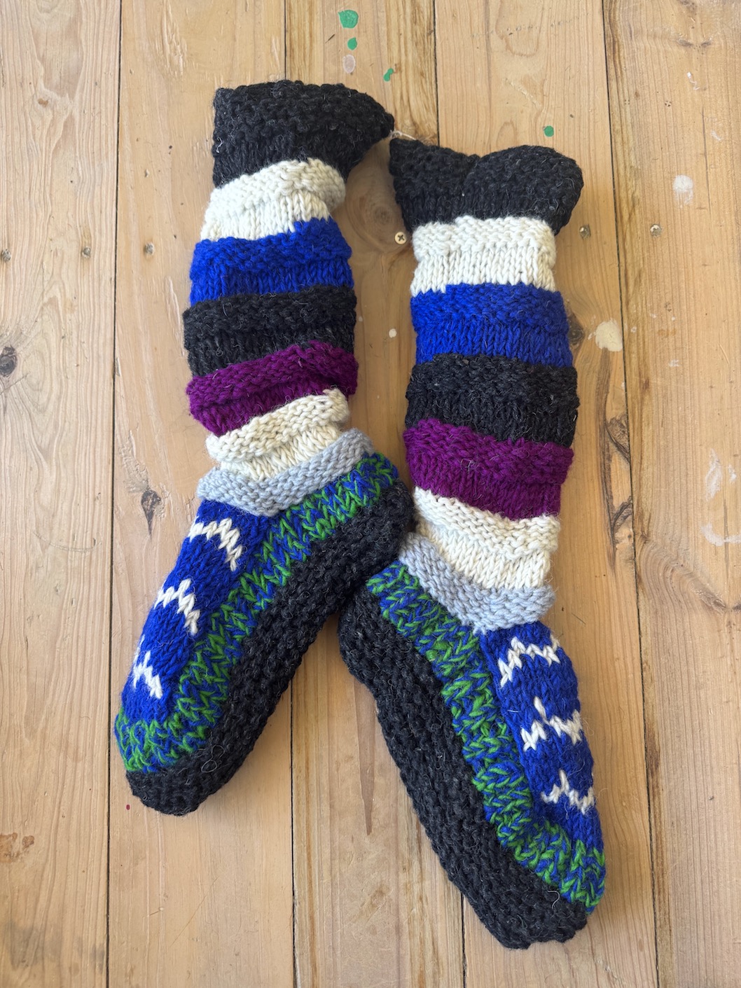Long Sheep wool socks with fleece lining 10