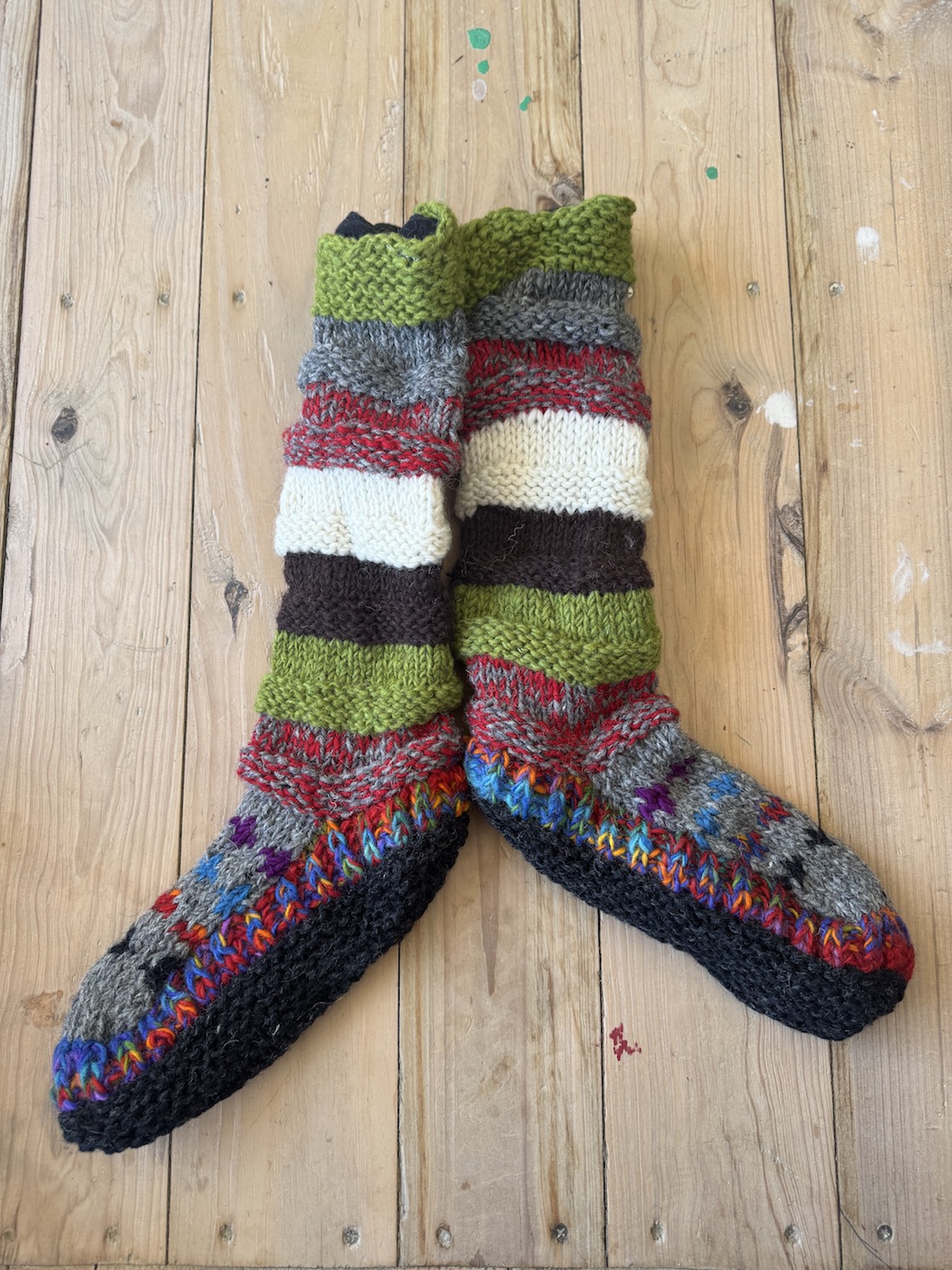 Long Sheep wool socks with fleece lining 7