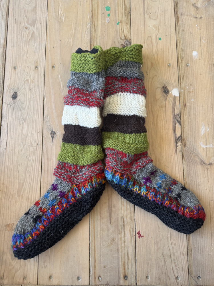 Image of Long Sheep wool socks with fleece lining 7