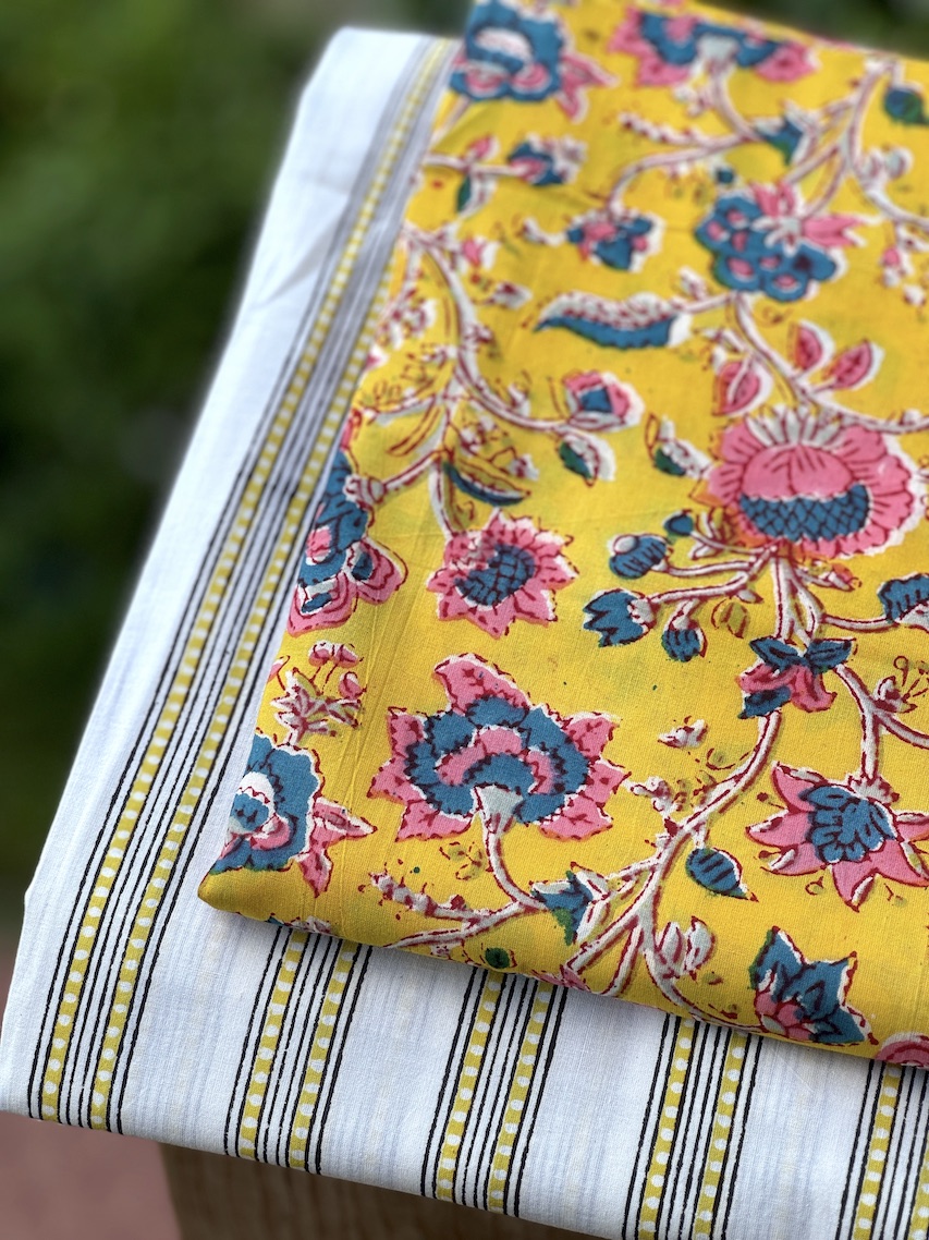 Yellow kurta bottom set