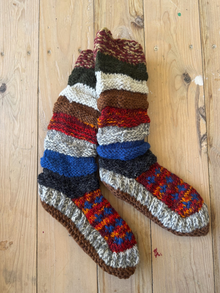 Image of Long Sheep wool socks with fleece lining 5