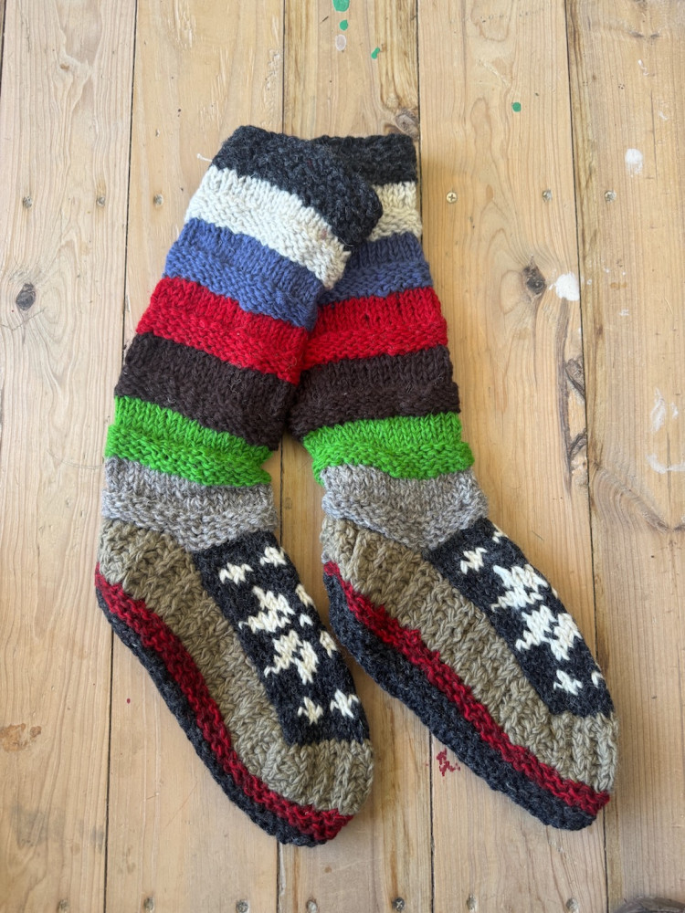 Image of Long Sheep wool socks with fleece lining 4
