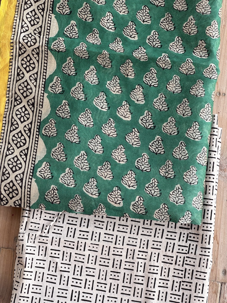 Handblocked chanderi suit 2