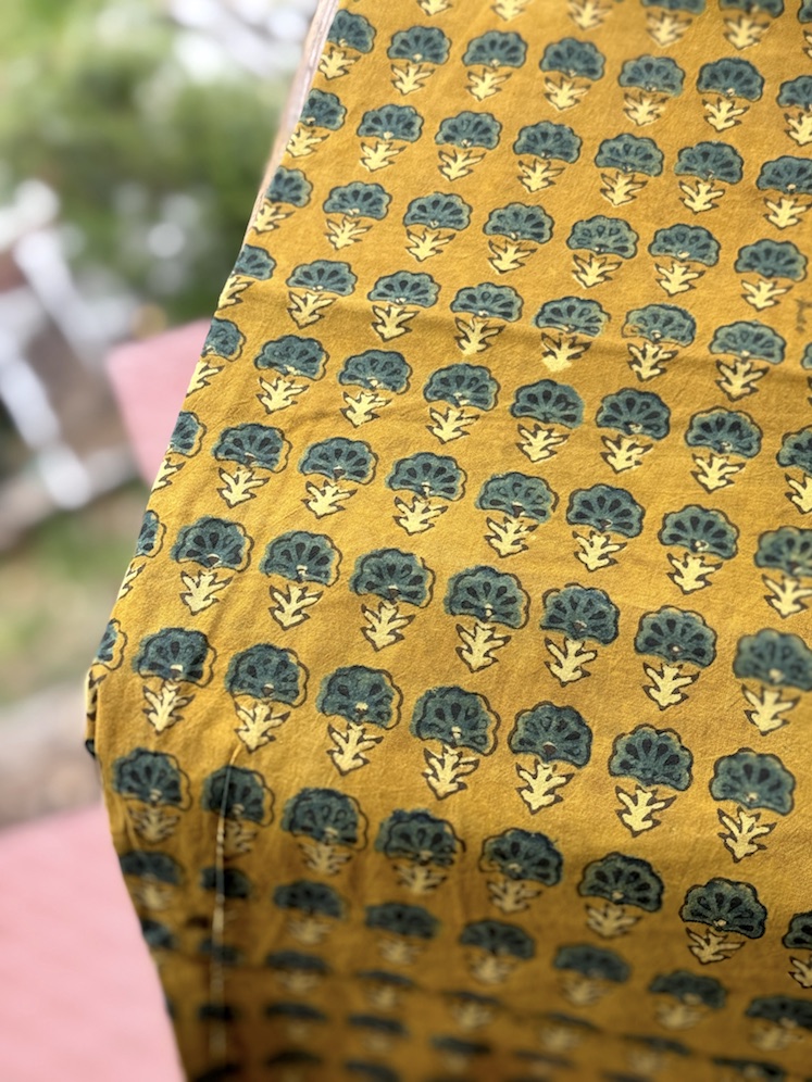 Ajrakh Handblocked cotton fabric 25 meters