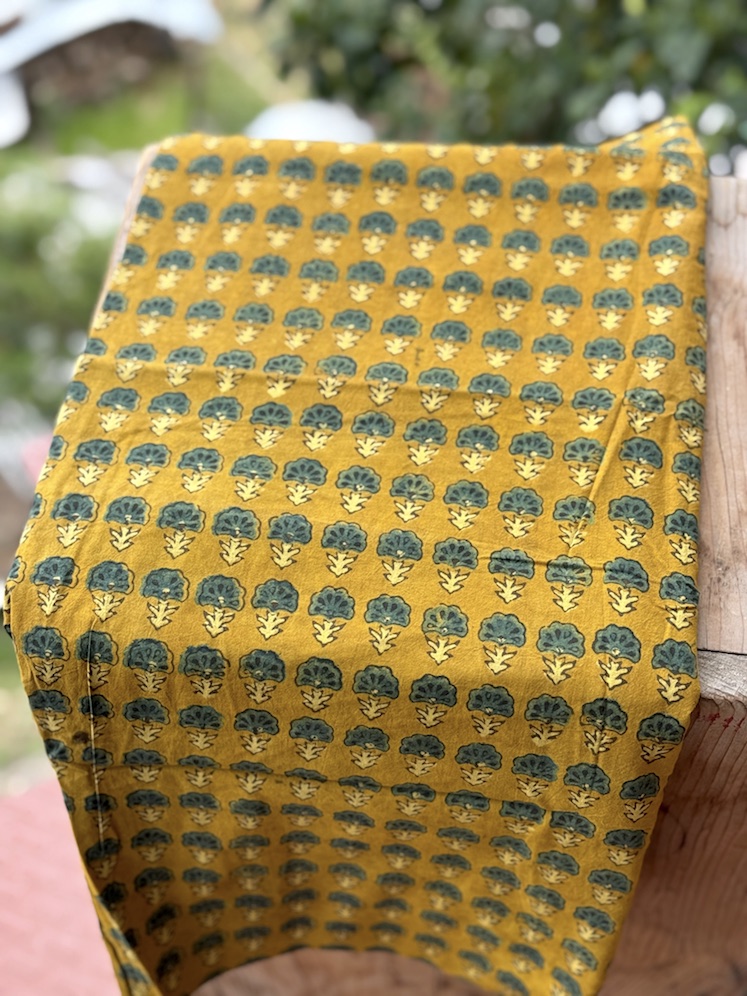 Ajrakh Handblocked cotton fabric 25 meters
