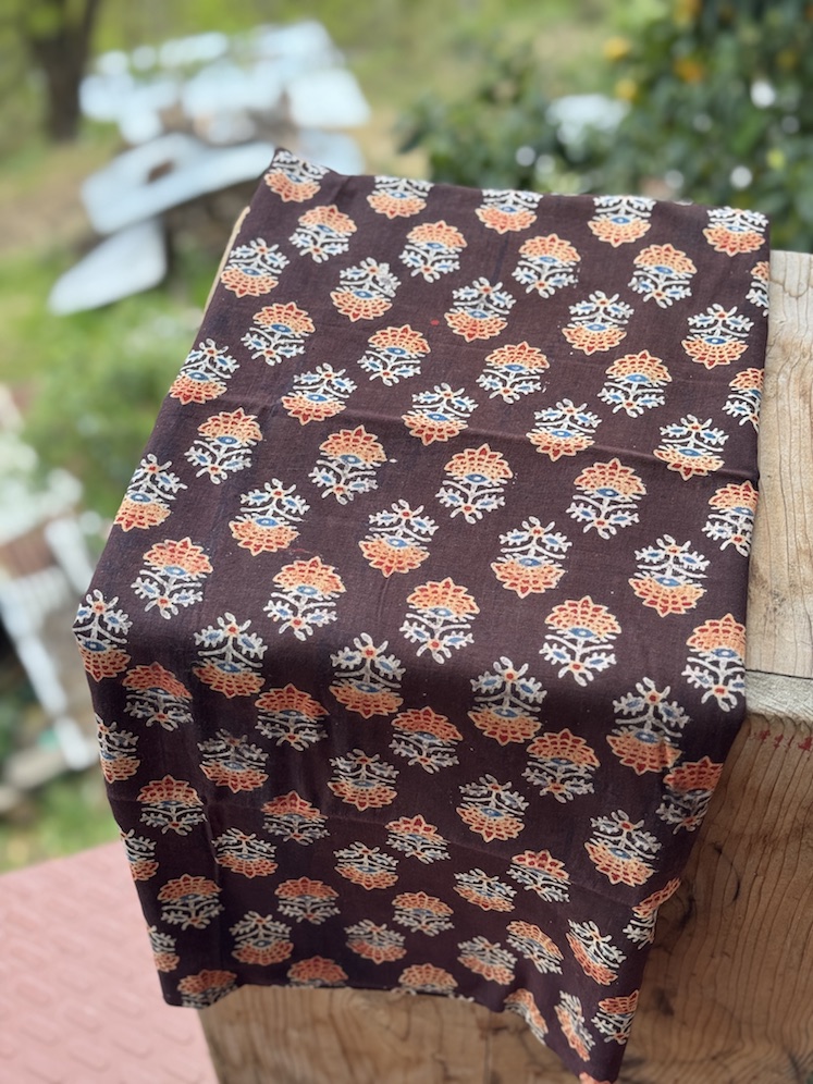 Ajrakh Handblocked cotton fabric 25 meters