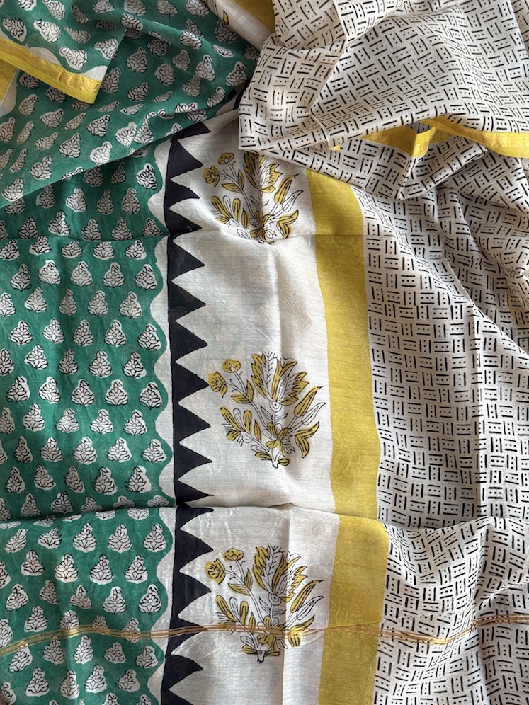 Handblocked chanderi suit 2