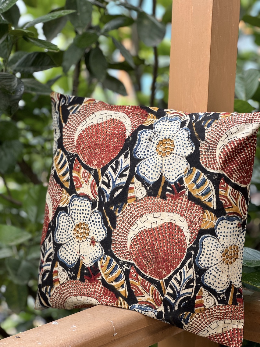 Kalamkari block printed cushion covers - set of 2