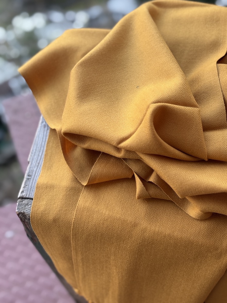 Yellow pure wool stole