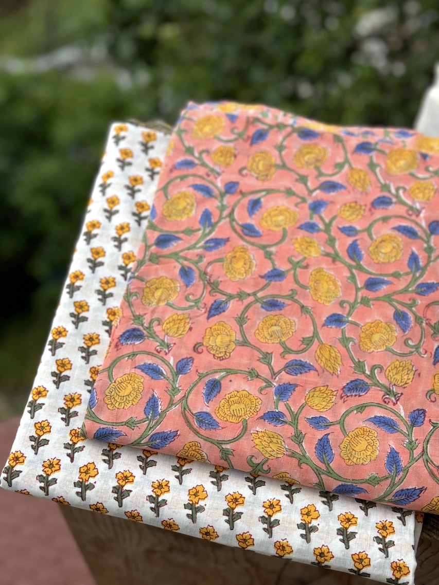 Peach kurta bottom set