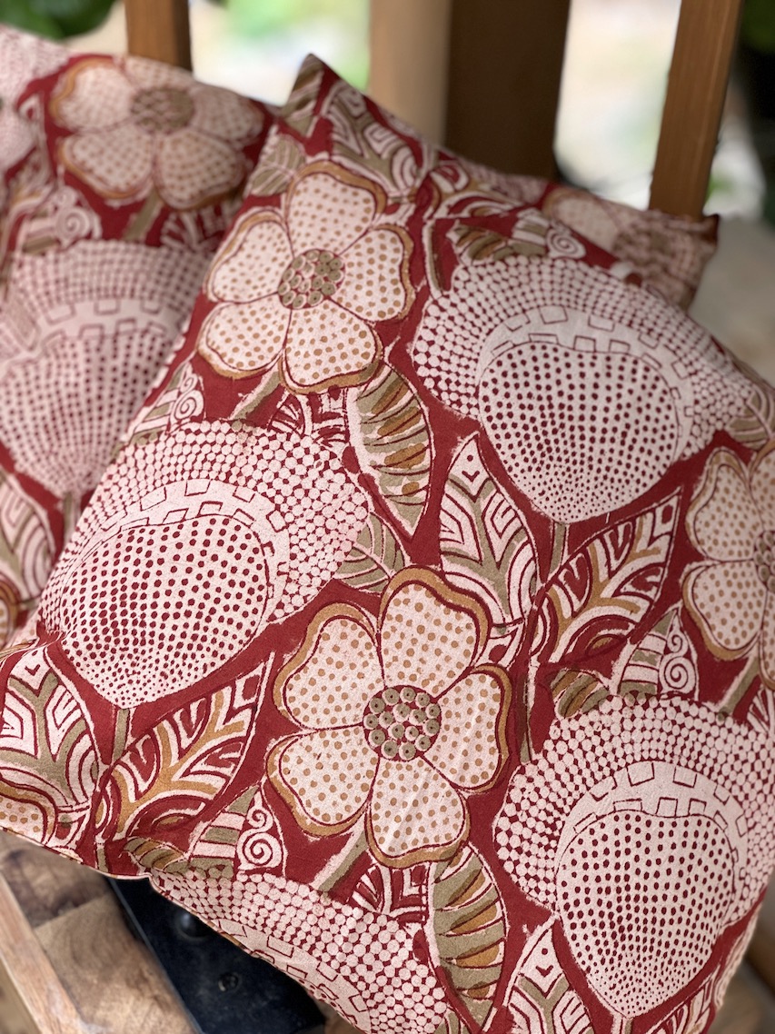 Kalamkari block printed cushion covers - set of 2