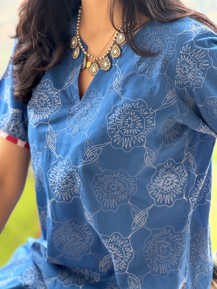 EMBROIDERED BLUE