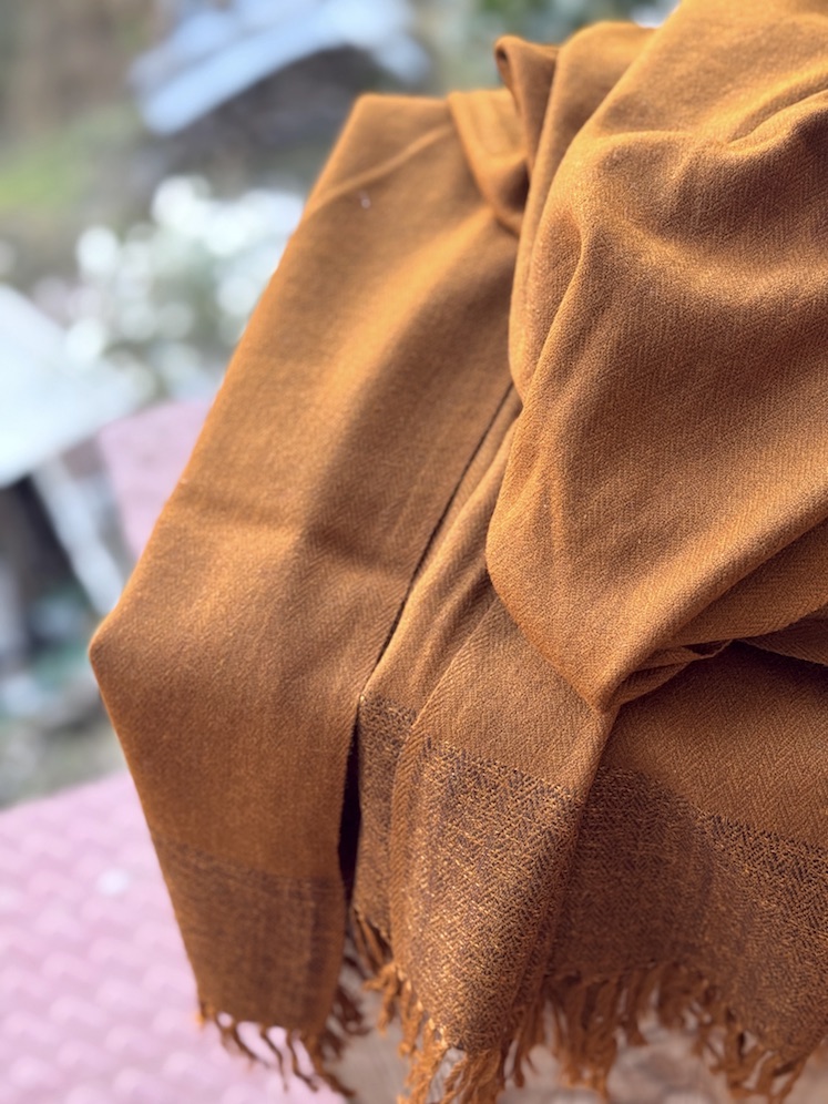 Golden brown pure wool stole