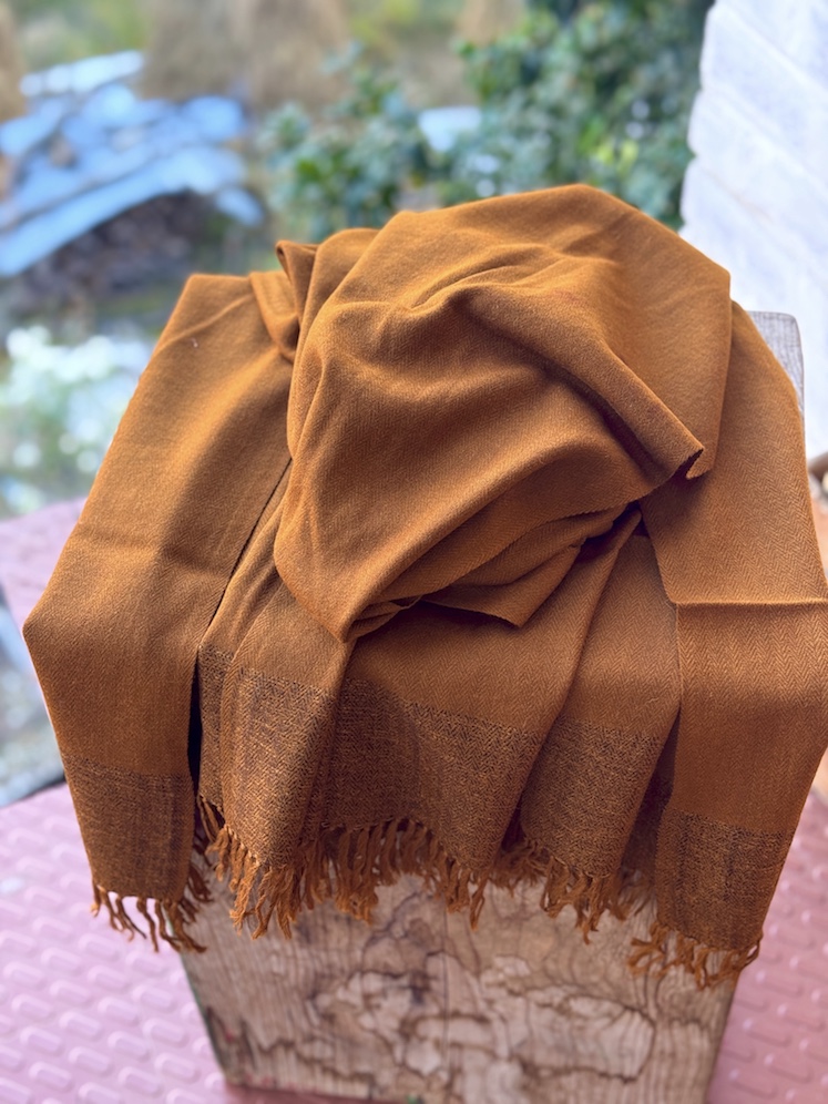 Golden brown pure wool stole
