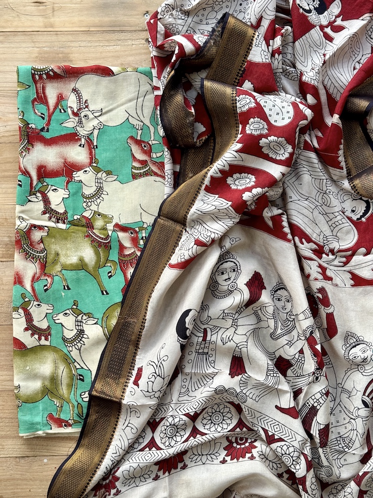 Kalamkari modal kurta bottom set 4