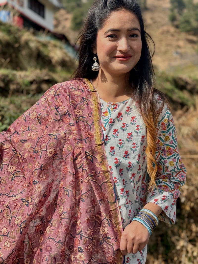 Mauve chanderi dupatta