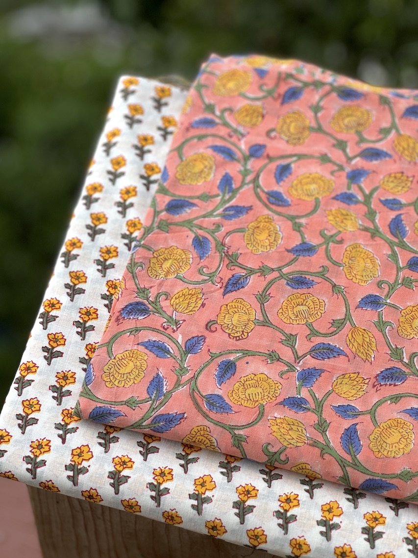 Peach kurta bottom set