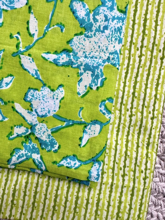 Green floral kurta bottom set