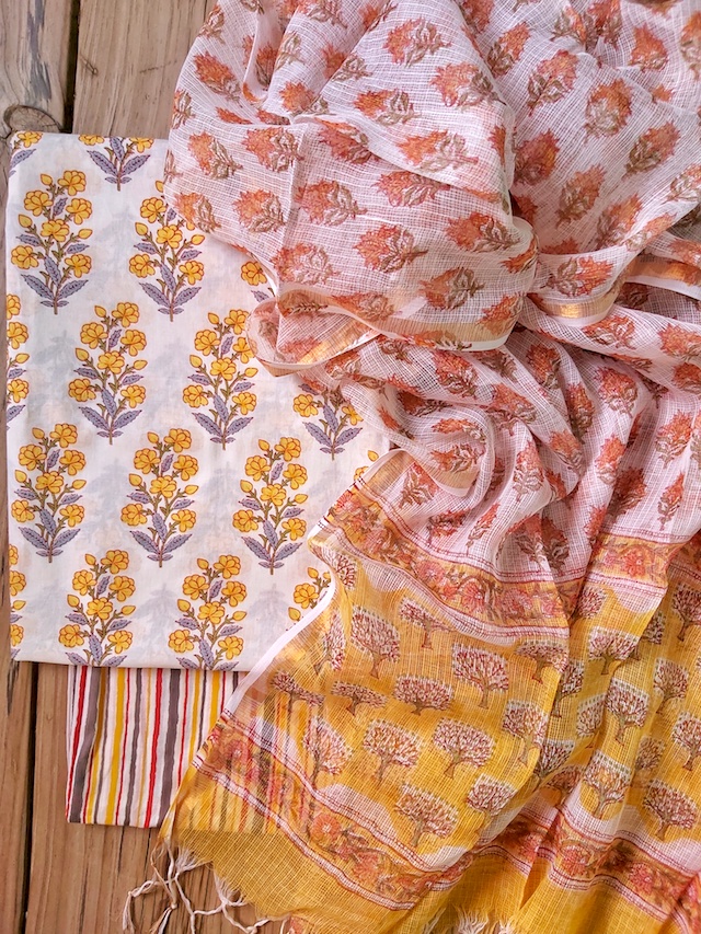 Cotton suit with kota dupatta 1