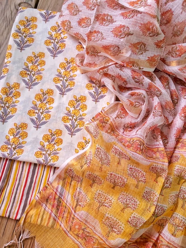 Cotton suit with kota dupatta 1