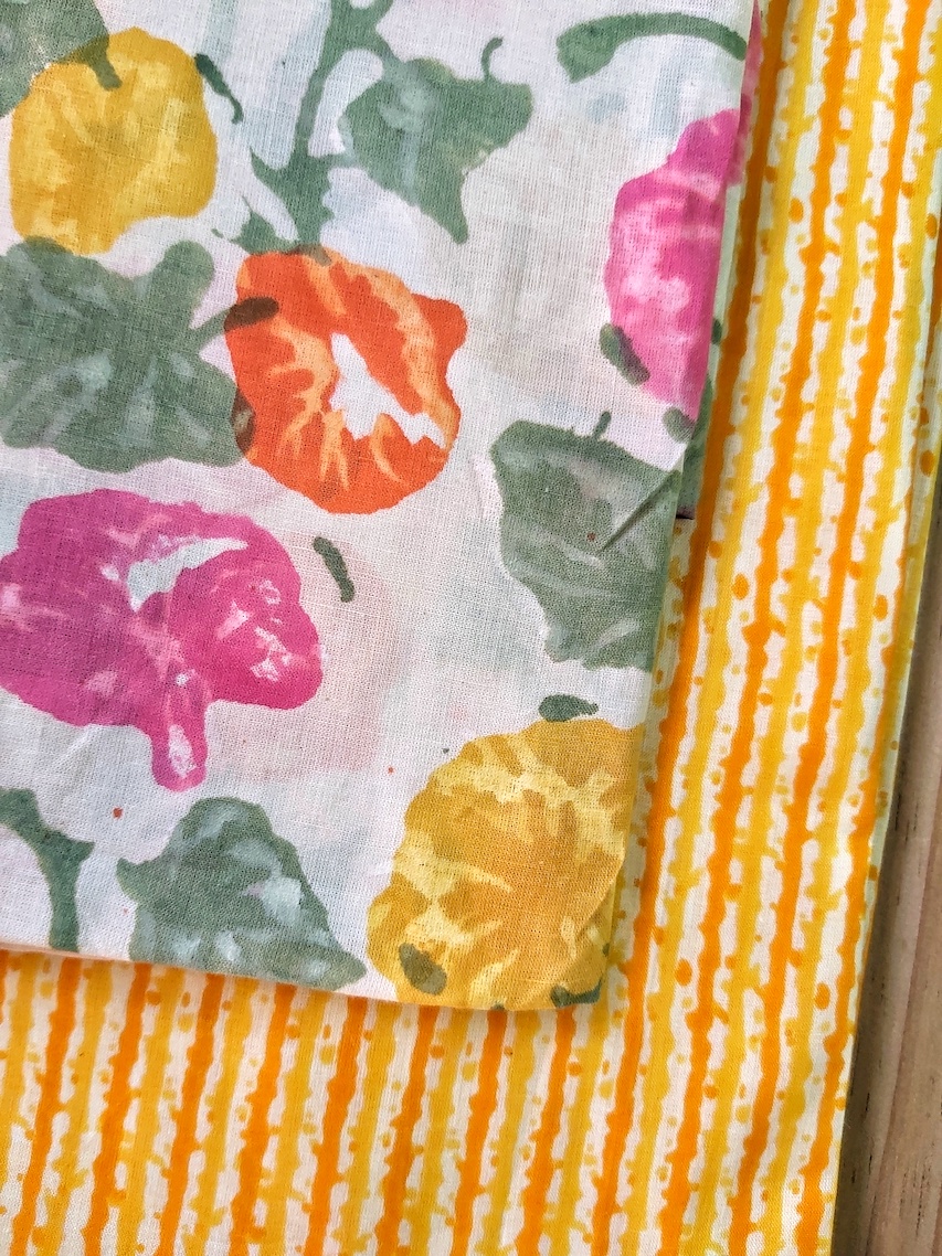 Cotton suit with shibori chanderi silk dupatta 1