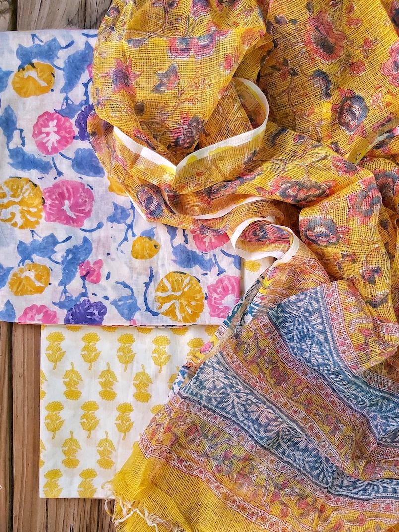 Cotton suit with kota dupatta 2