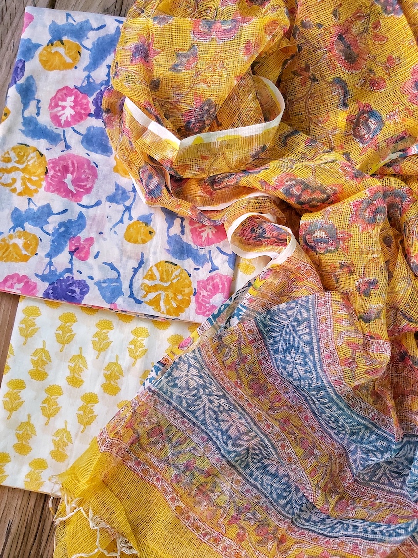 Cotton suit with kota dupatta 2