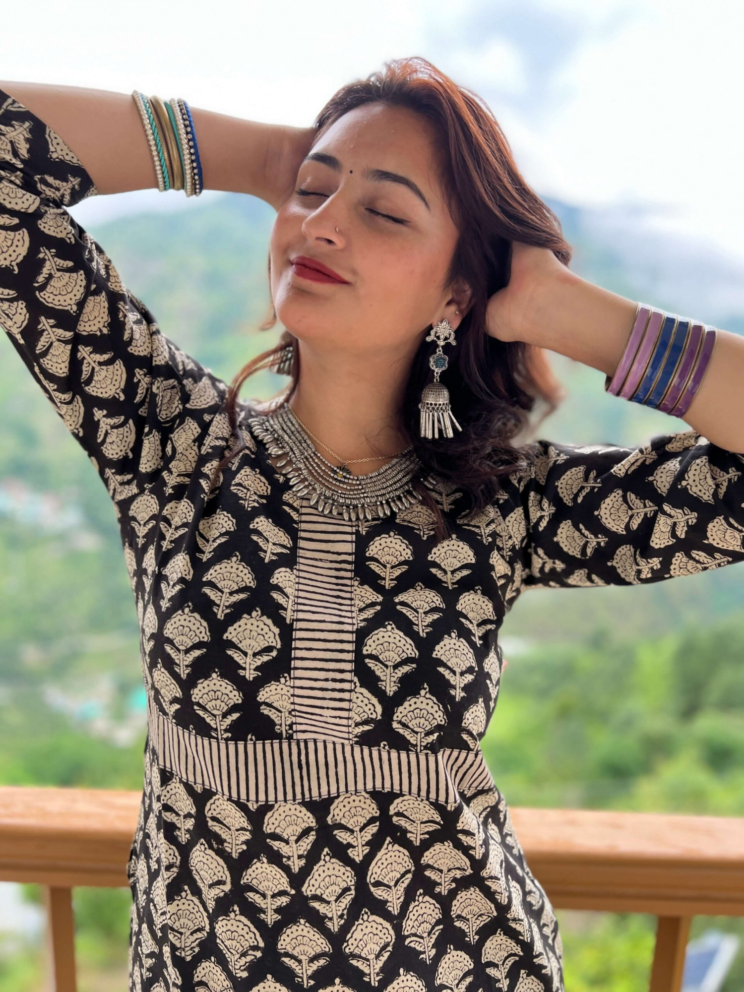 Meera block printed regular fit kurta