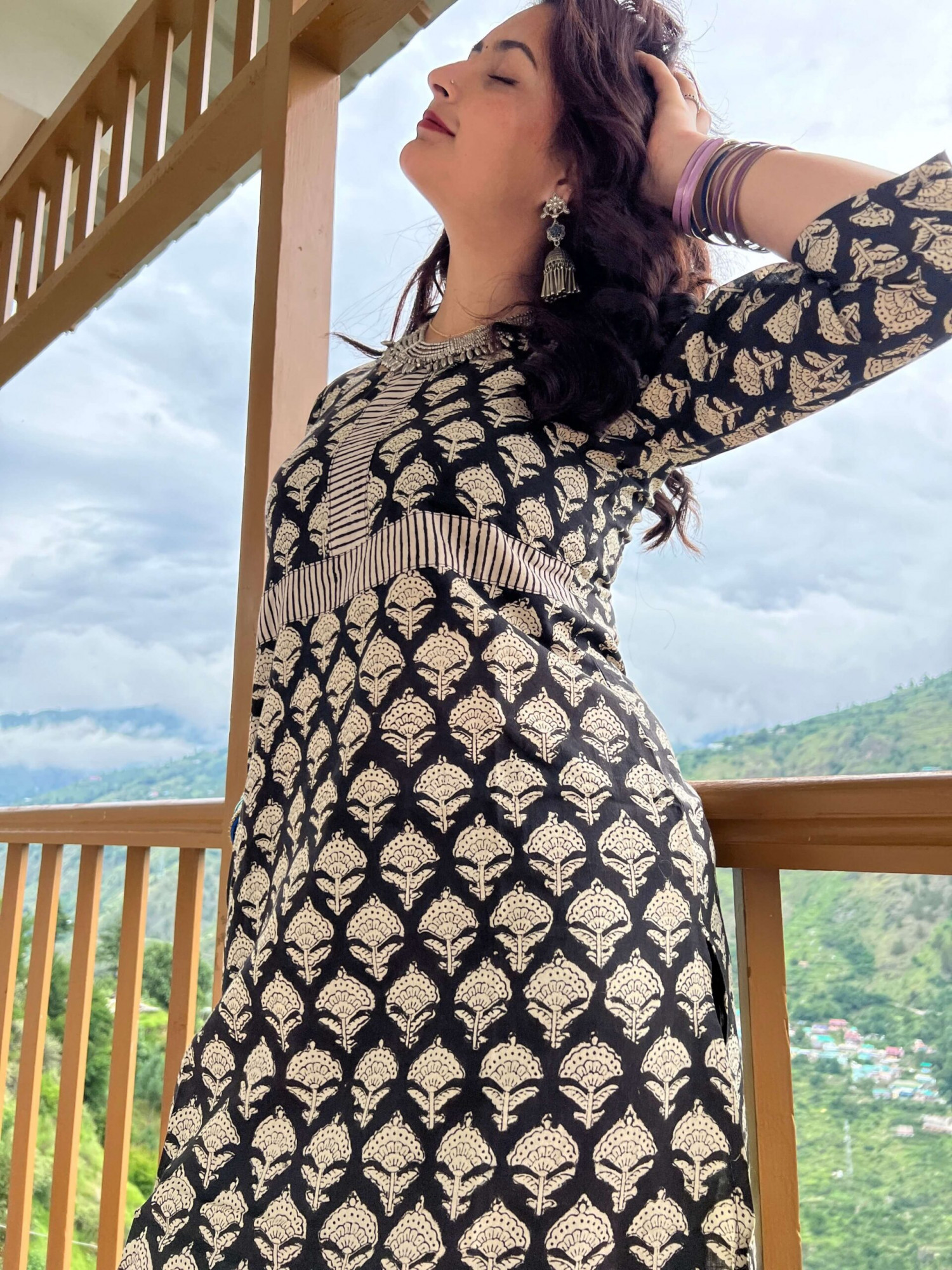 Meera block printed regular fit kurta