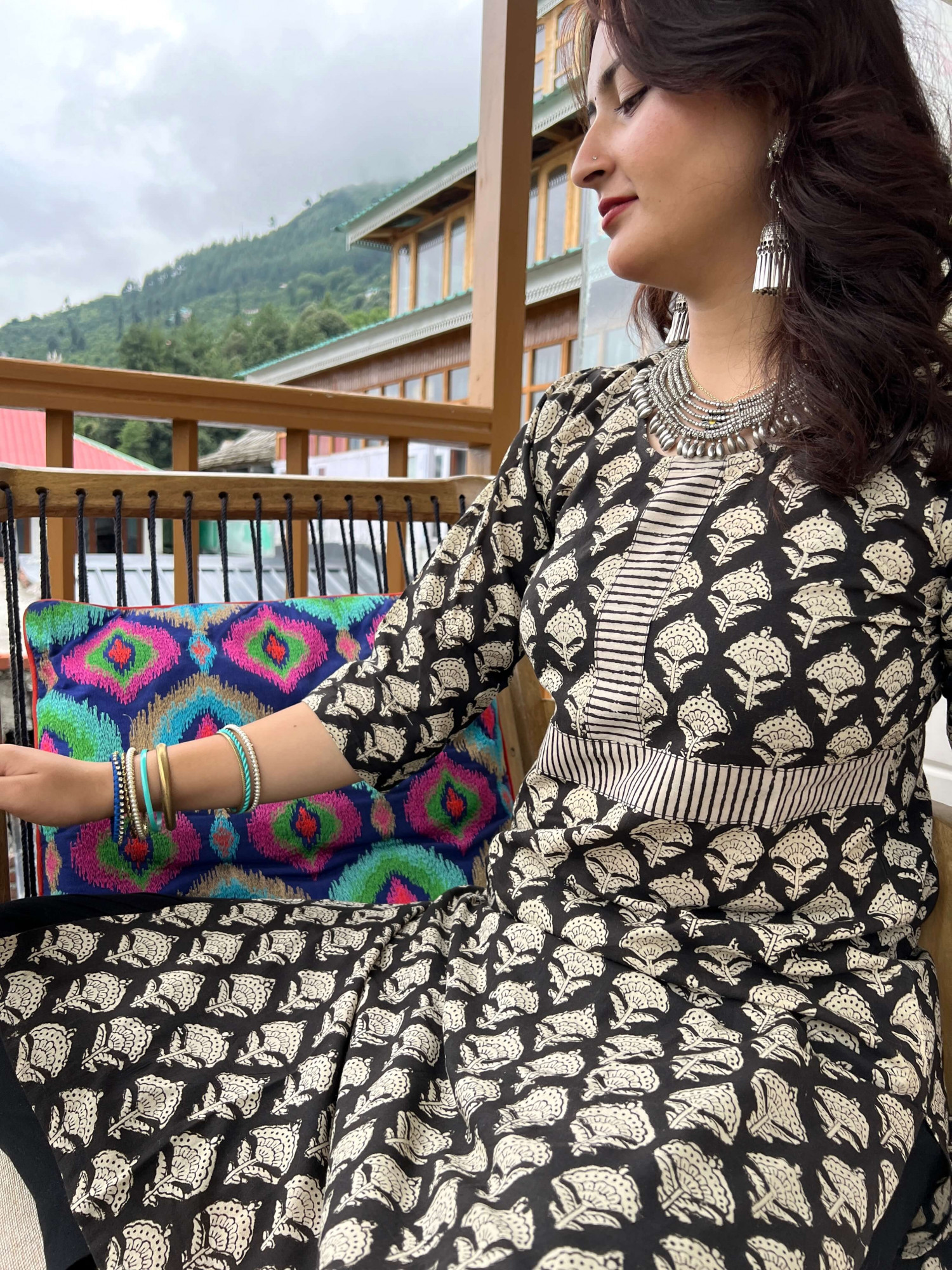 Meera block printed regular fit kurta