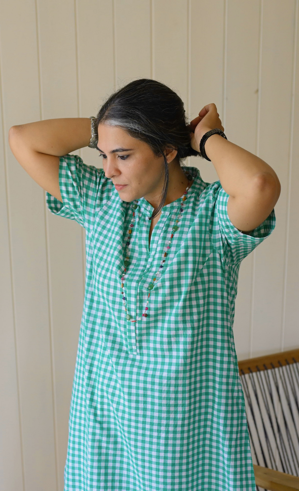 CHECK ME GREEN - KURTA