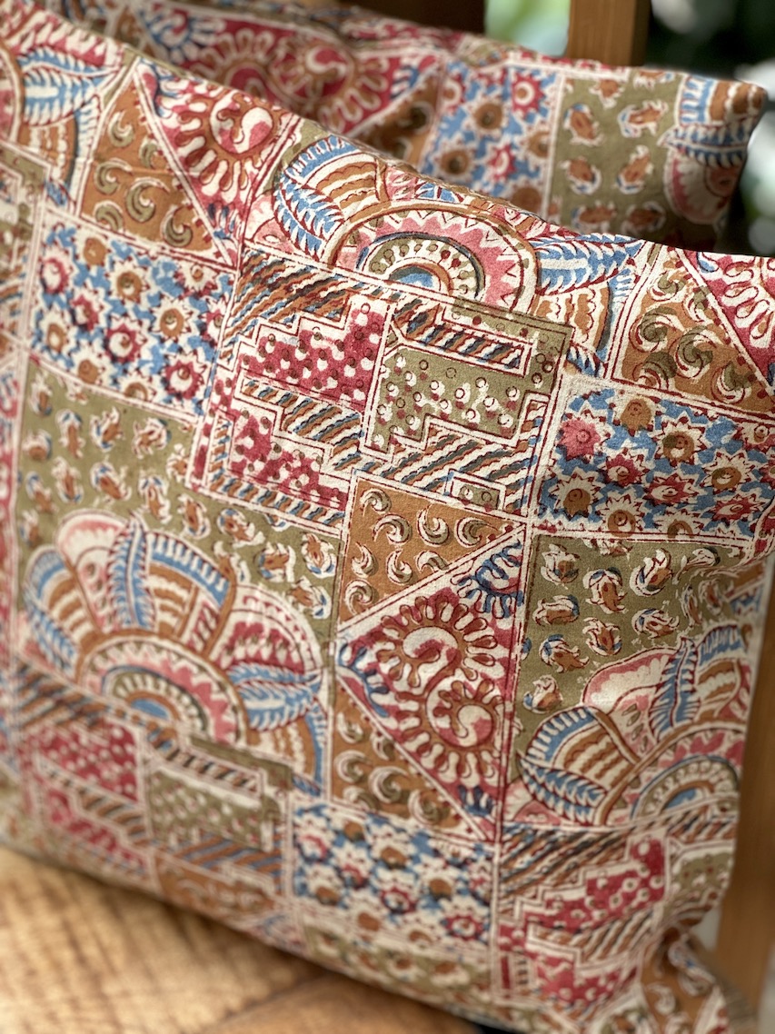 Kalamkari block printed cushion covers - set of 2