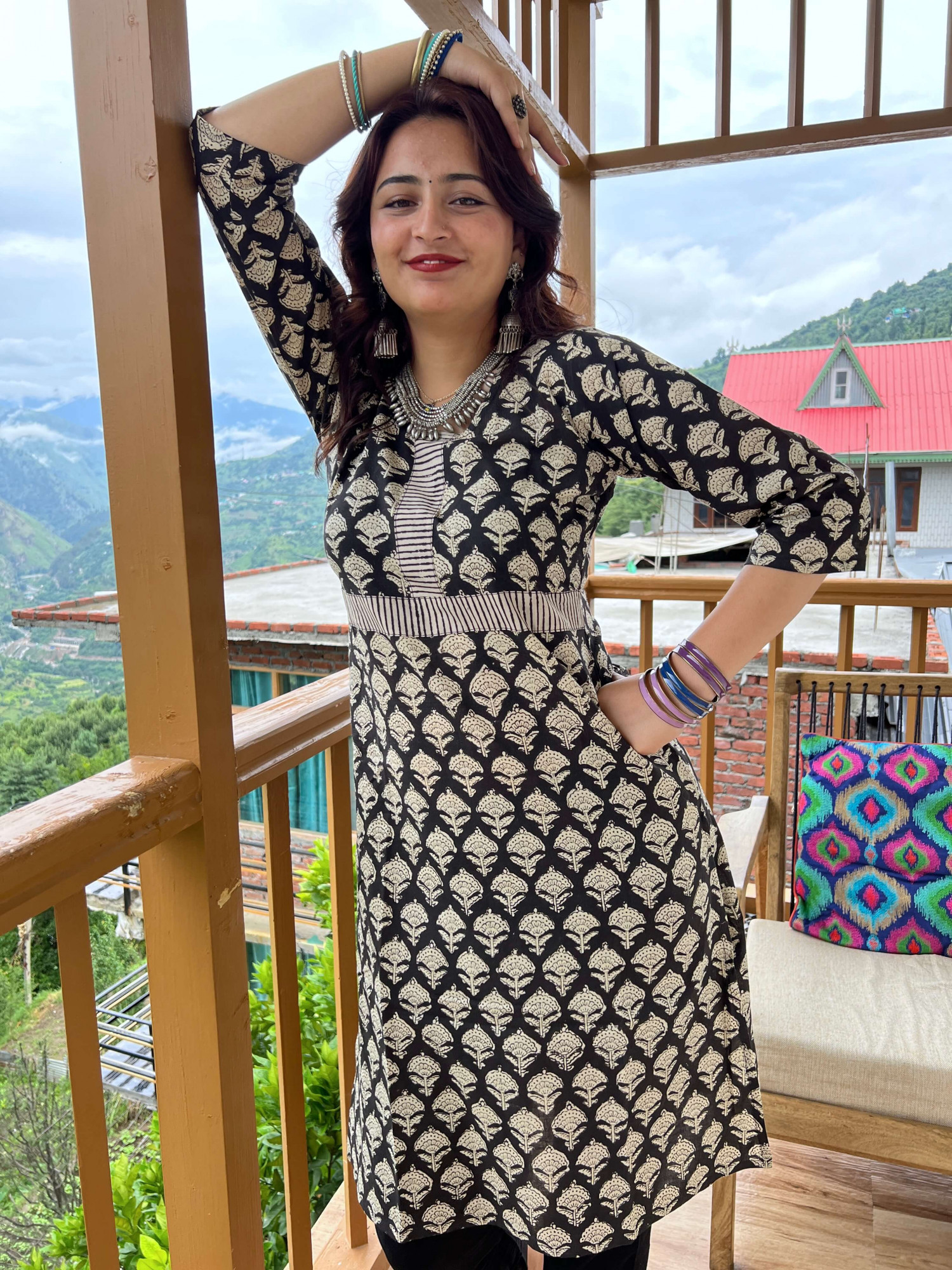 Meera block printed regular fit kurta