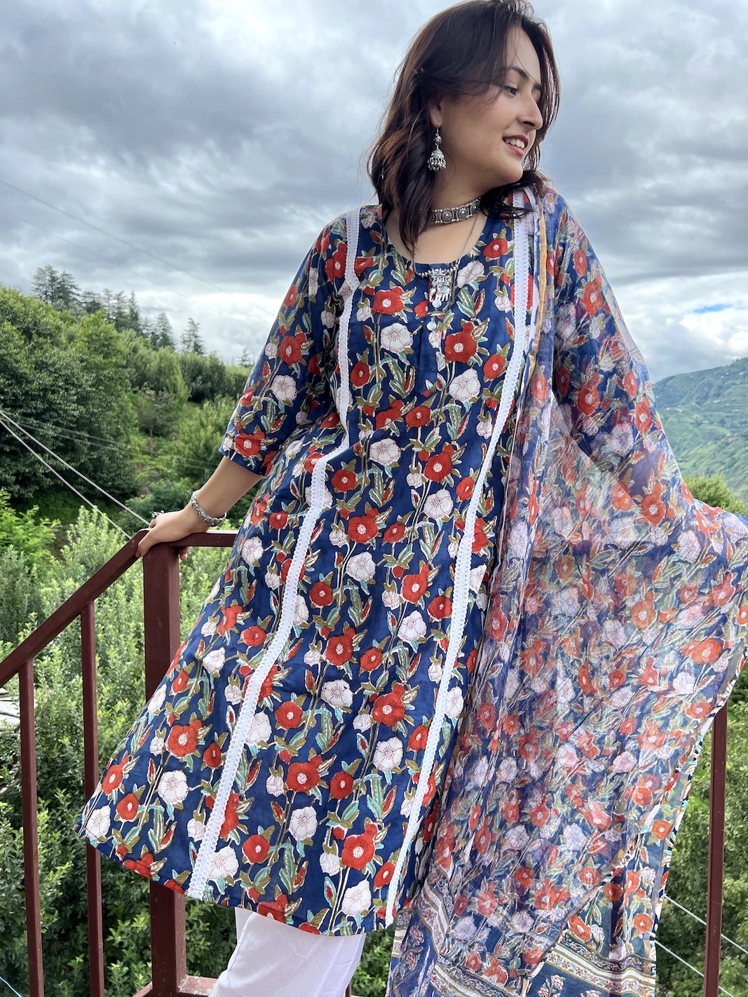 Banjaran blue floral kurta