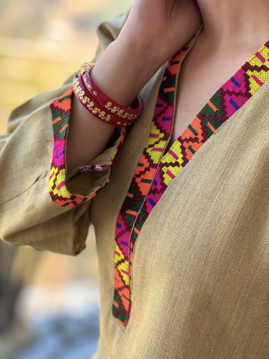 Yellow Himachali kurta