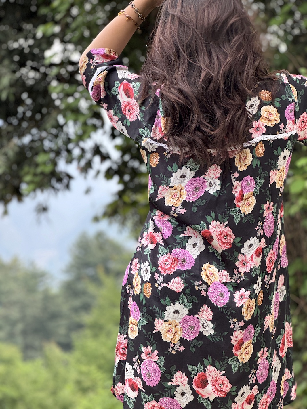 Black modal relaxed fit kurta