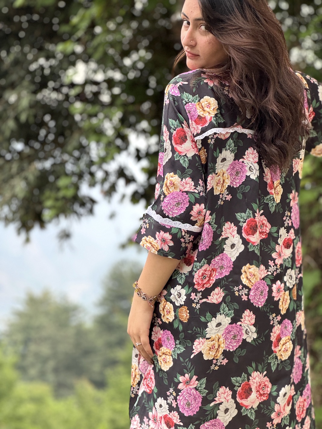 Black modal relaxed fit kurta