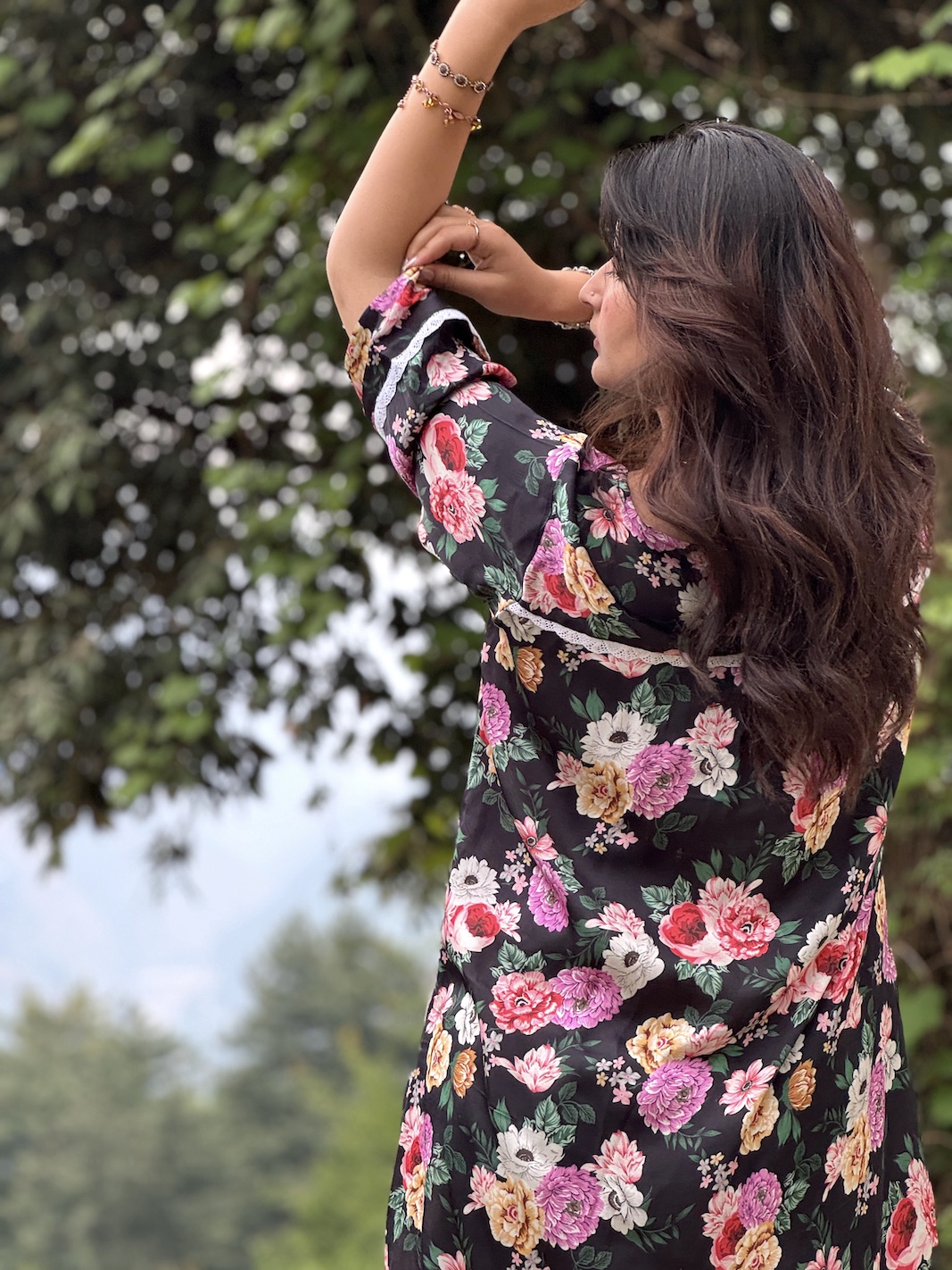 Black modal relaxed fit kurta