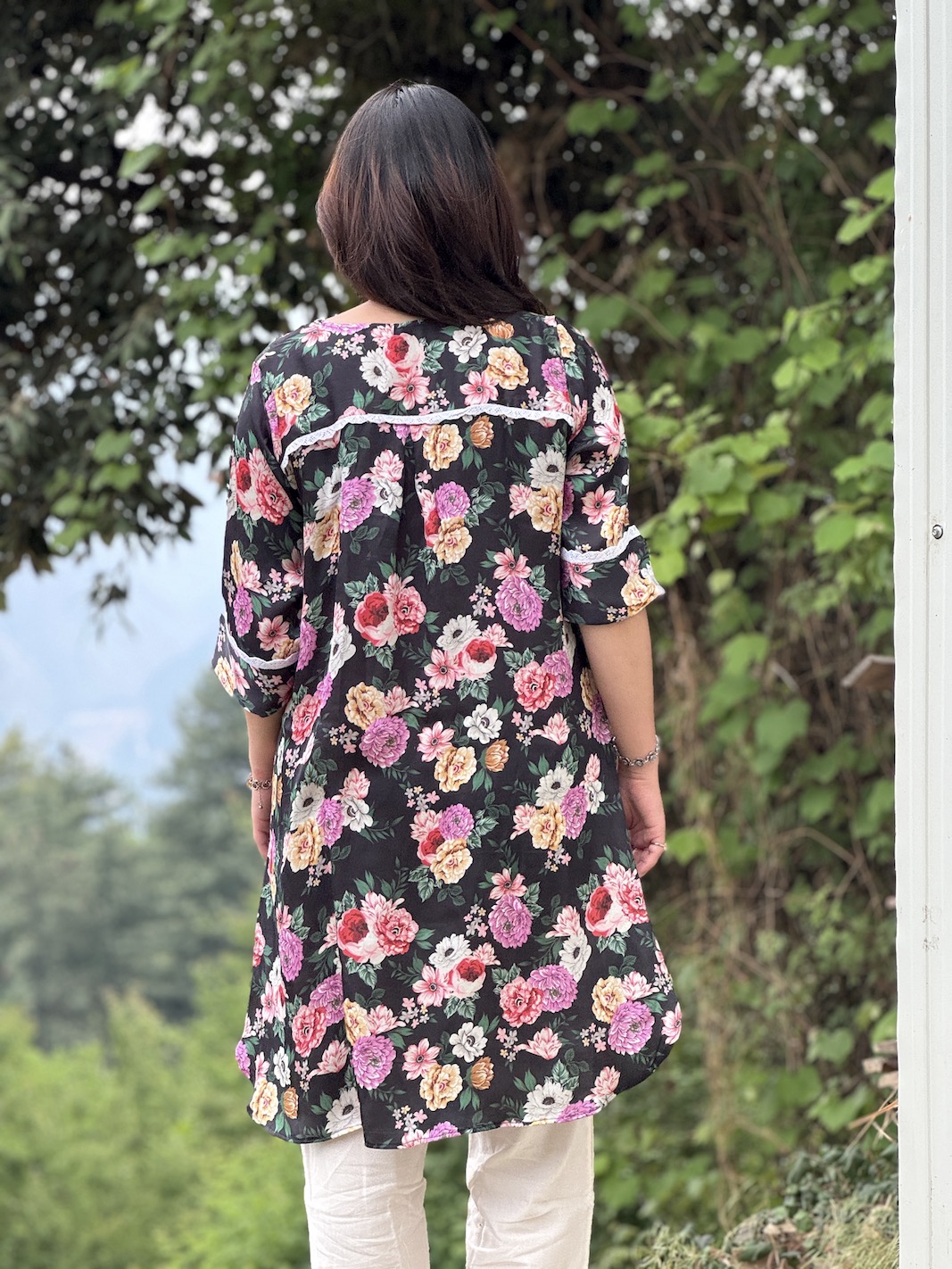 Black modal relaxed fit kurta