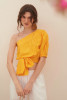 Draped One-Sided Shoulder Poplin Piece