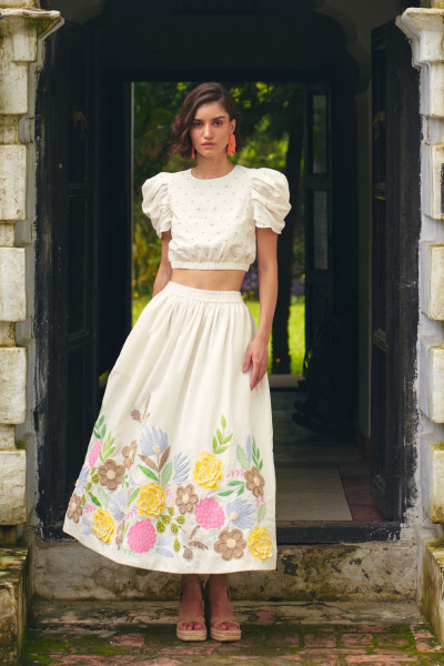 Floral Fantasy Off White Co-ord Set