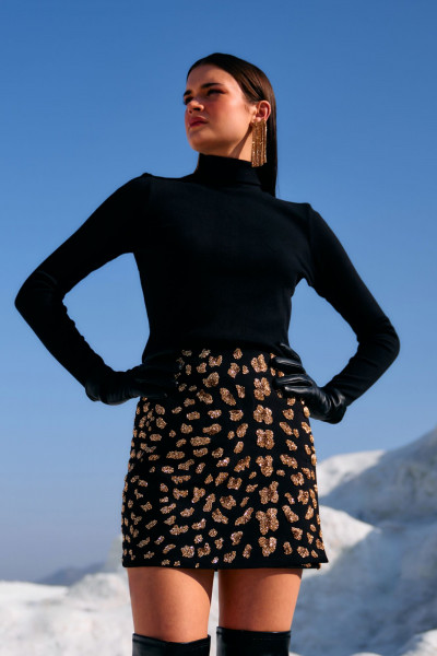 Gilded Jungle Wrap Skirt