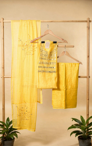 Image of Chandrika Noor – Mal Chanderi with Real Mirror Work