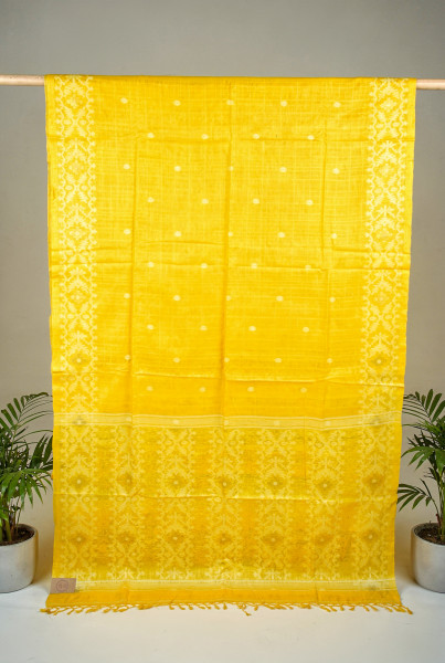 Image of Haldi Sutra - Yellow Tussar Elegance