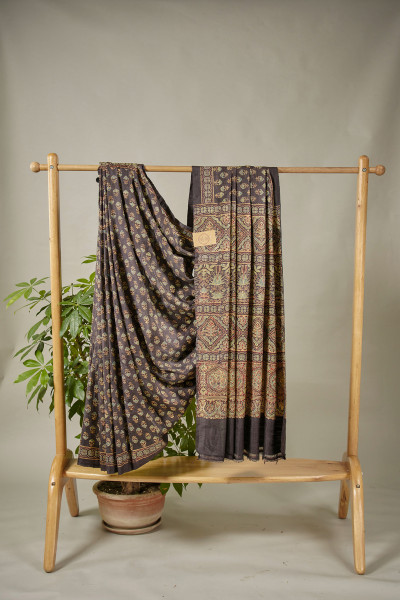 Image of Heritage Mulberry Silk Ajrak with Silk Mark certification