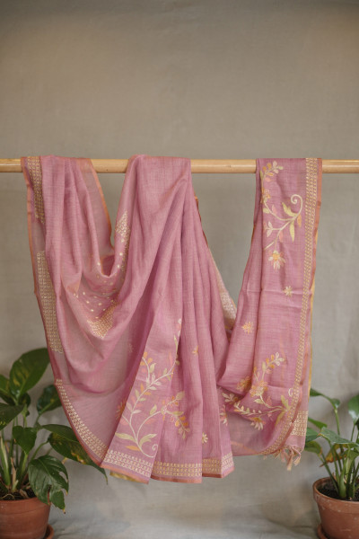 Image of Linen Tissue with Aari work