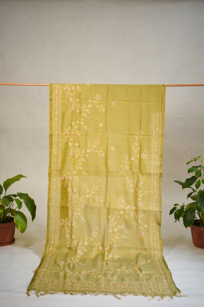 Image of Linen Tissue with Aari work