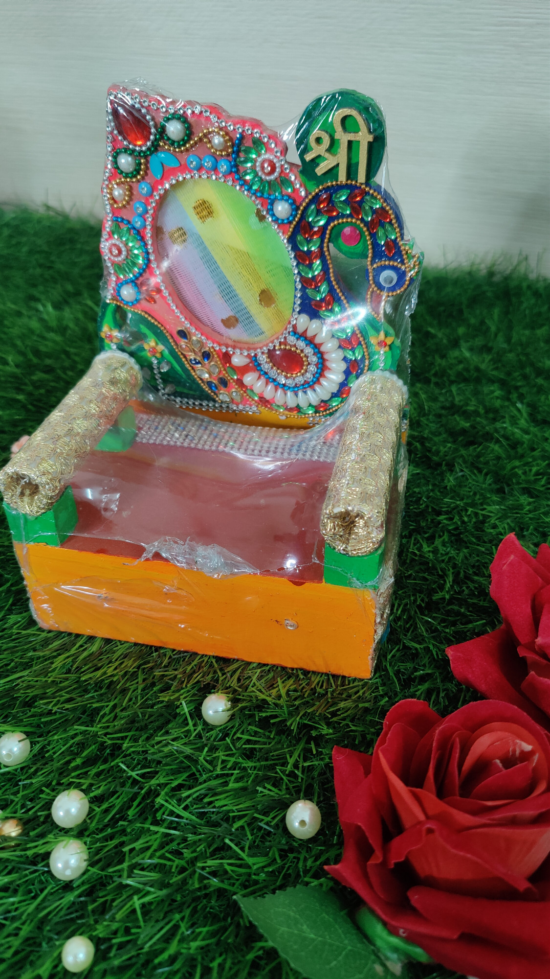 Peacock Embellished Aasan