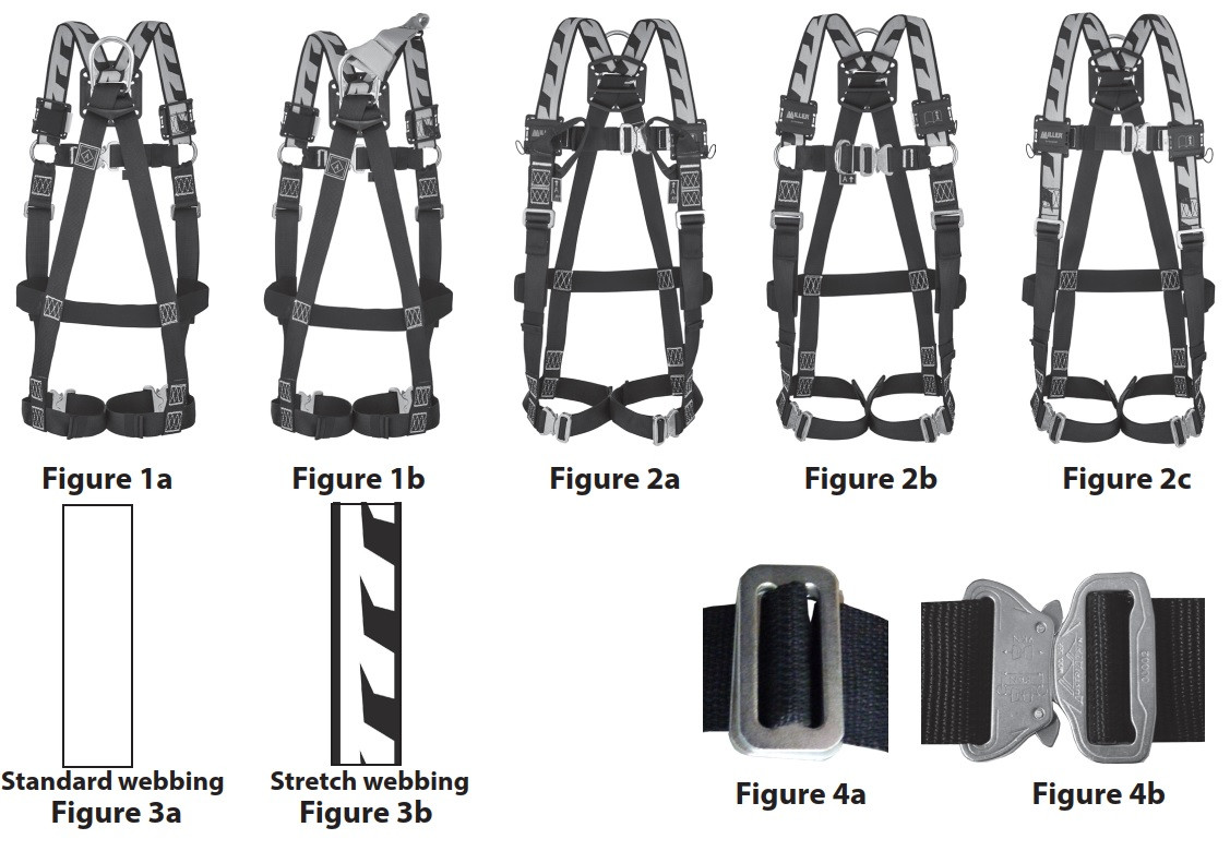 1032843 Miller H-Design 2 points Harness Mating D-ring Provided with Mating buckles and Front D-ring Size 1